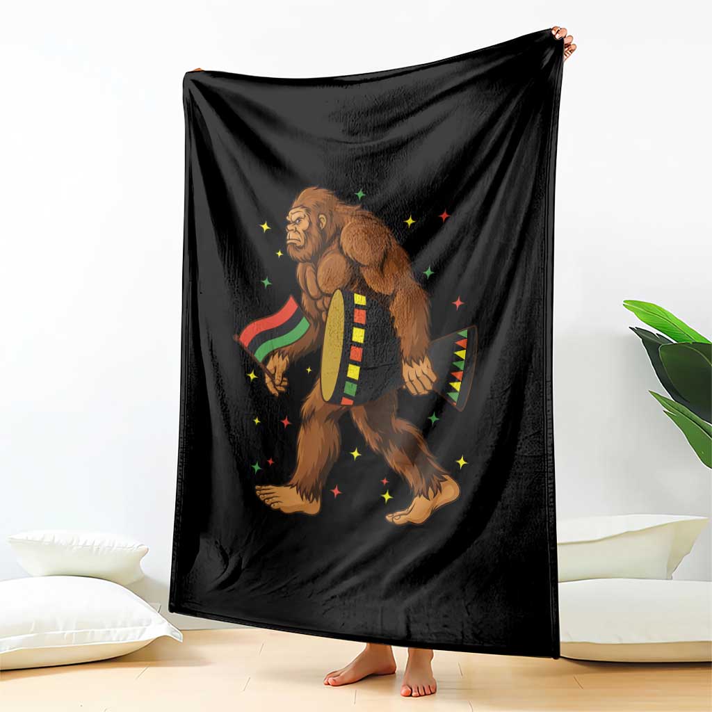 Funny Kwanzaa Bigfoot Lover Throw Blanket African American Holiday Gift TS12 Print Your Wear