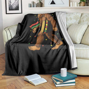 Funny Kwanzaa Bigfoot Lover Throw Blanket African American Holiday Gift TS12 Print Your Wear