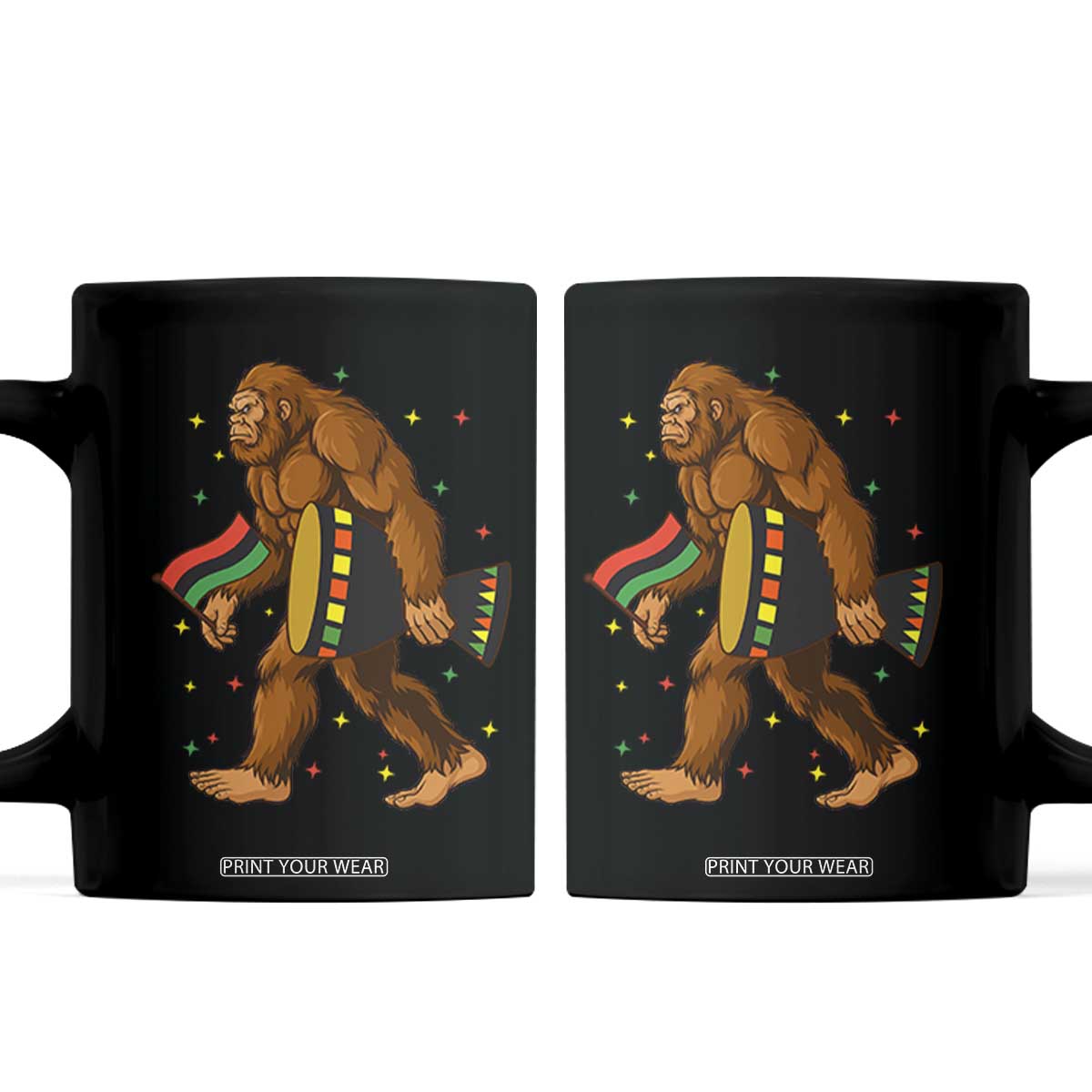 Funny Kwanzaa Bigfoot Lover Coffee Mug African American Holiday Gift TS12 Black Print Your Wear