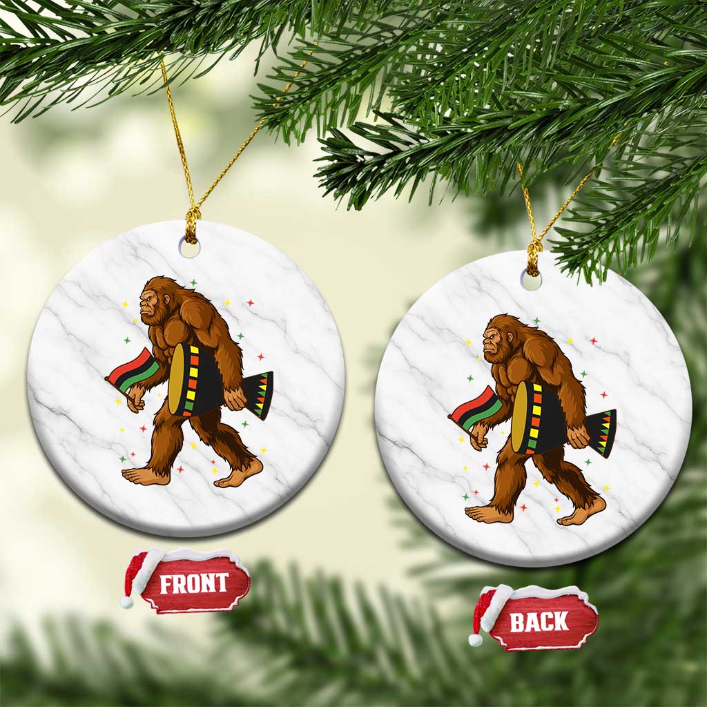 Funny Kwanzaa Bigfoot Lover Ceramic Ornament African American Holiday Gift TS12 1pc White Marble Print Your Wear