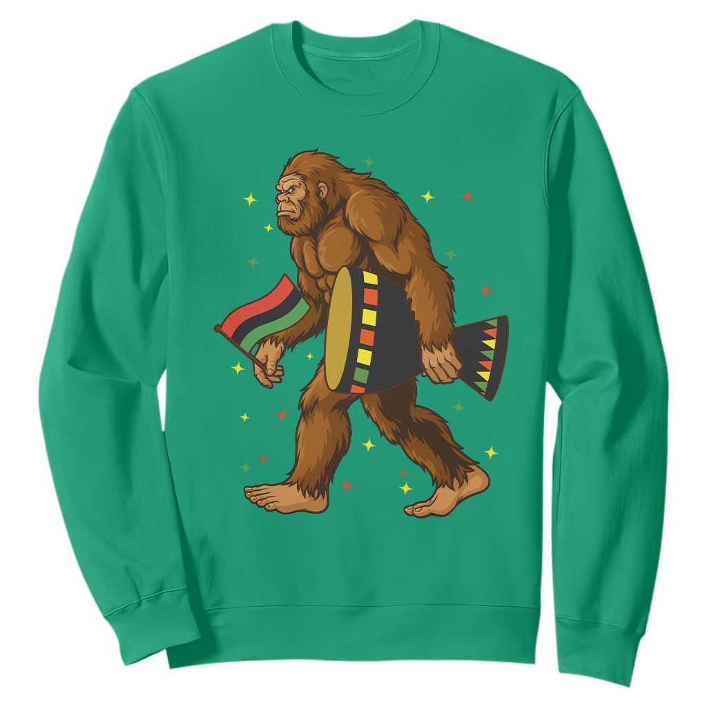 Funny Kwanzaa Bigfoot Lover Sweatshirt African American Holiday Gift TS12 Irish Green Print Your Wear