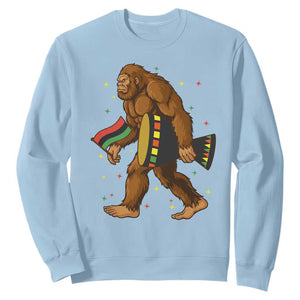 Funny Kwanzaa Bigfoot Lover Sweatshirt African American Holiday Gift TS12 Light Blue Print Your Wear
