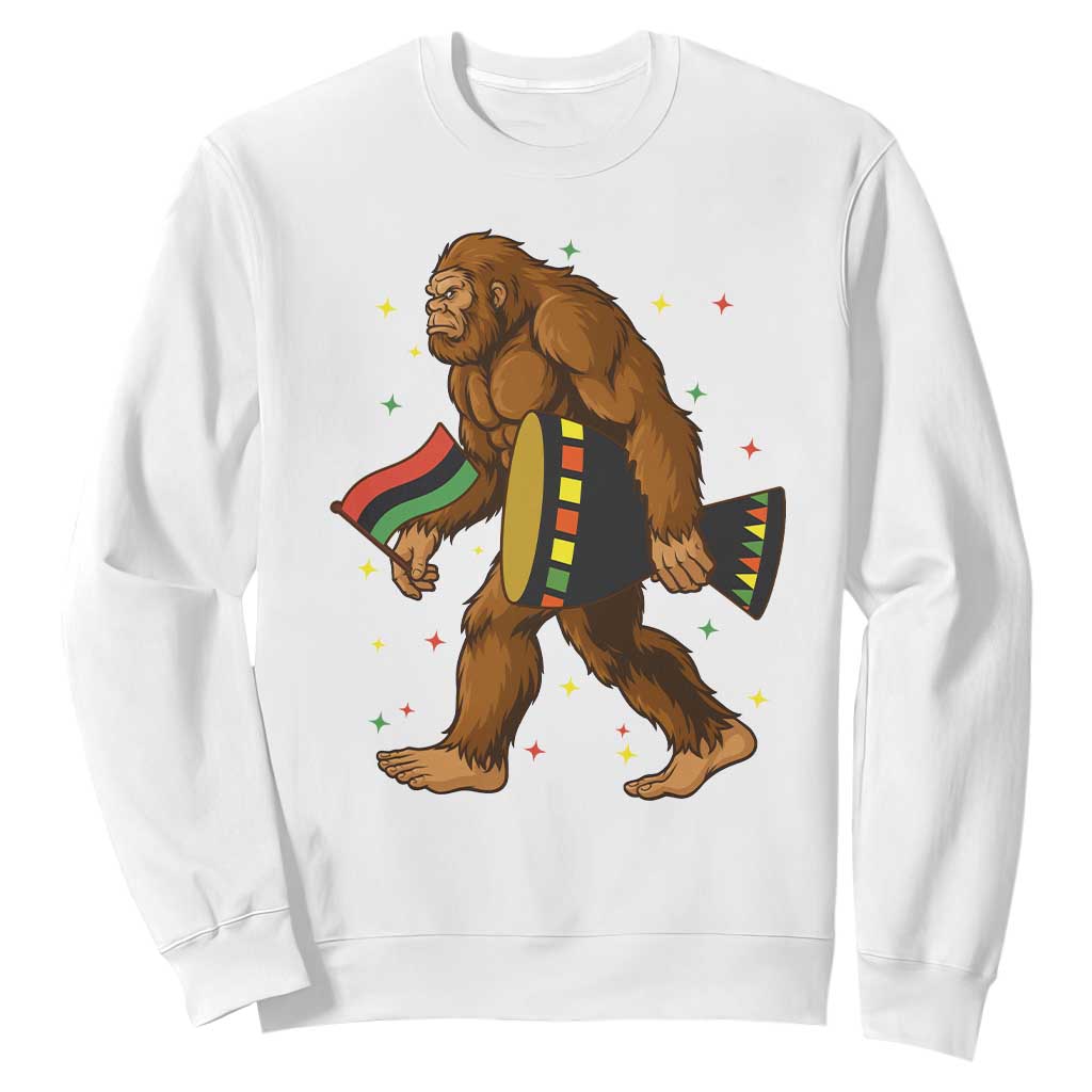 Funny Kwanzaa Bigfoot Lover Sweatshirt African American Holiday Gift TS12 White Print Your Wear