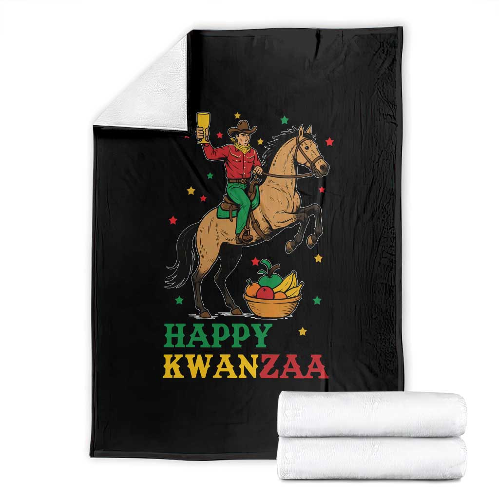 Happy Kwanzaa Cowboy Throw Blanket Funny African Holiday Gift TS12 Black Print Your Wear