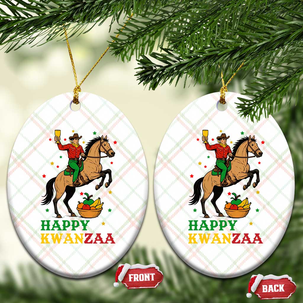 Happy Kwanzaa Cowboy Ceramic Ornament Funny African Holiday Gift TS12 Print Your Wear