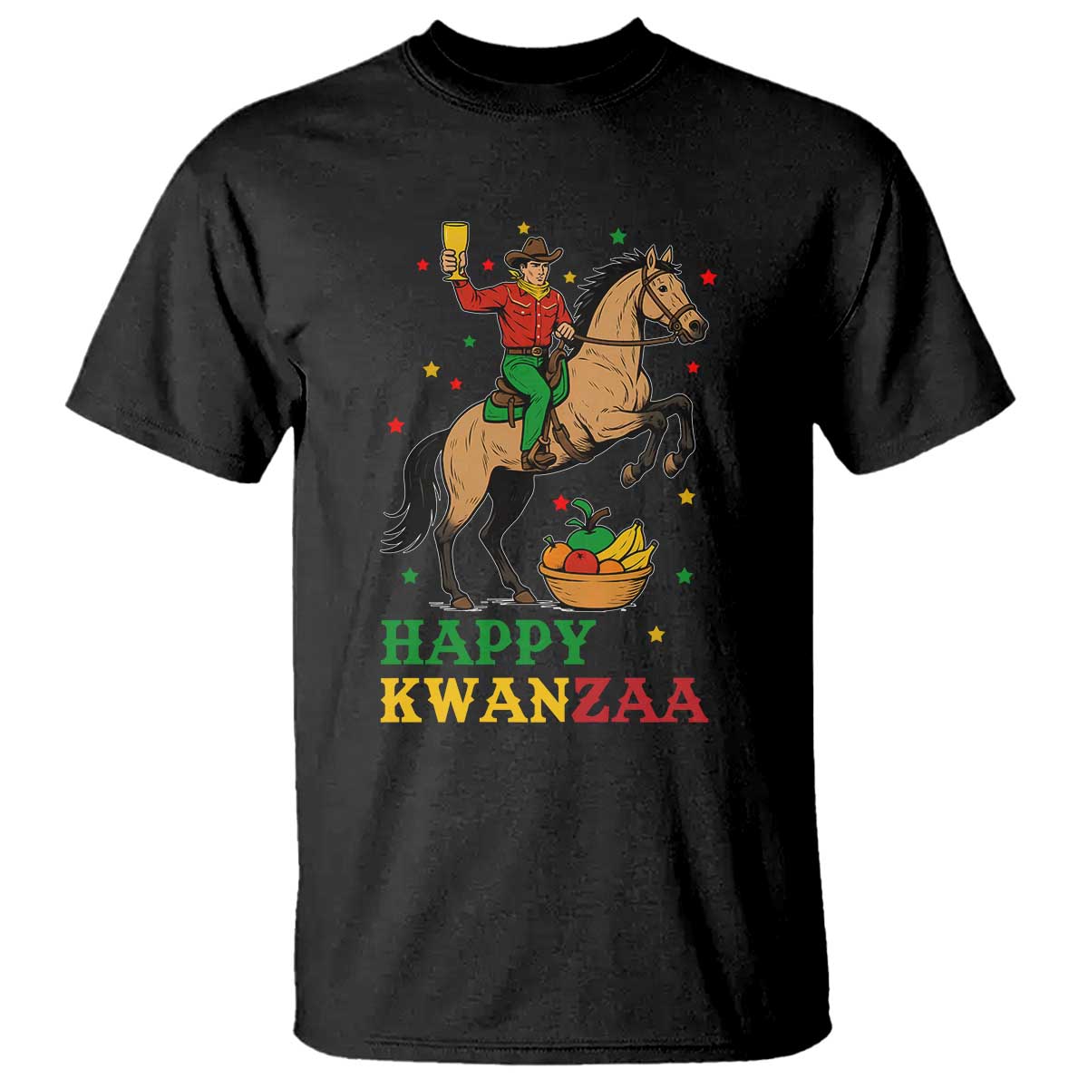 Happy Kwanzaa Cowboy T Shirt Funny African Holiday Gift TS12 Black Print Your Wear