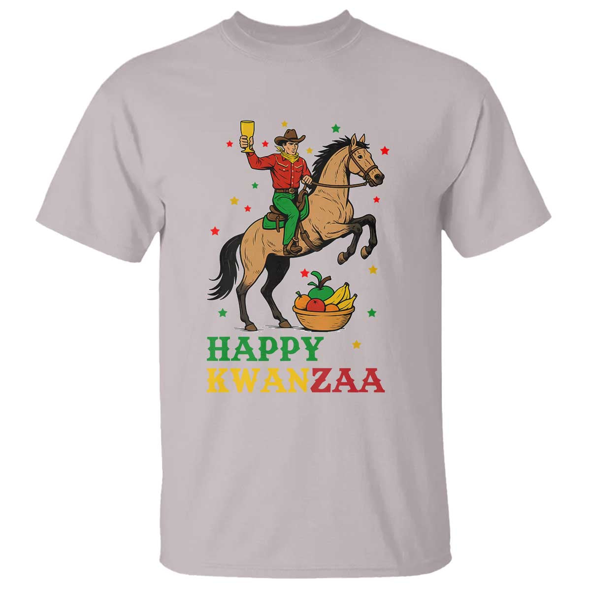 Happy Kwanzaa Cowboy T Shirt Funny African Holiday Gift TS12 Ice Gray Print Your Wear