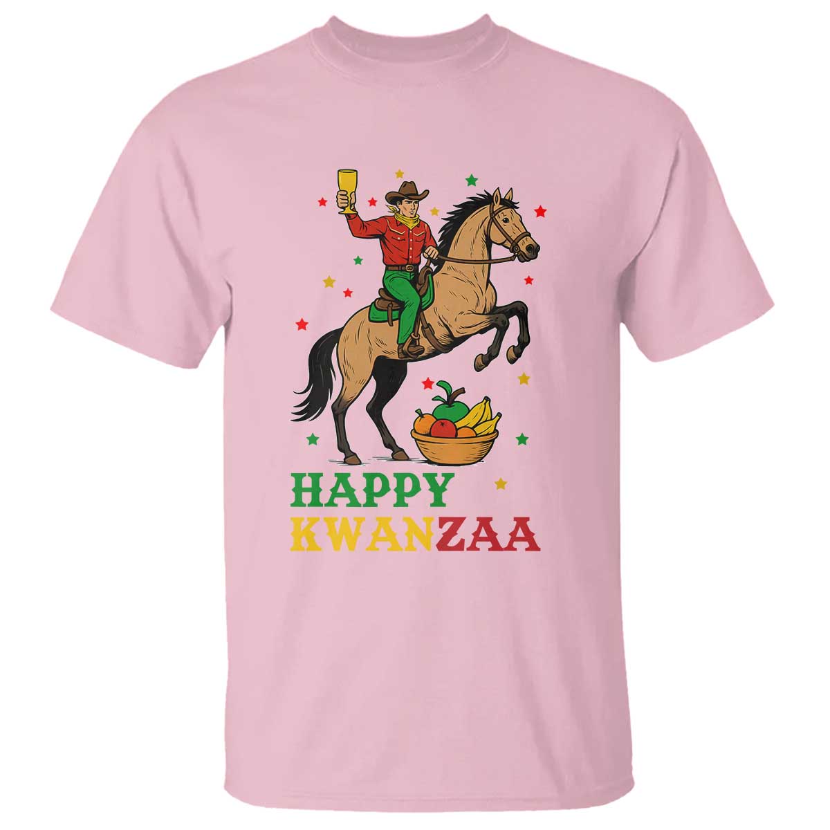 Happy Kwanzaa Cowboy T Shirt Funny African Holiday Gift TS12 Light Pink Print Your Wear