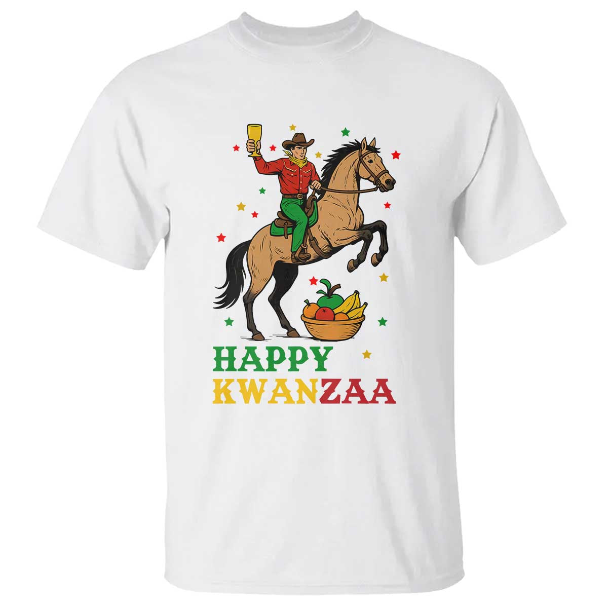 Happy Kwanzaa Cowboy T Shirt Funny African Holiday Gift TS12 White Print Your Wear