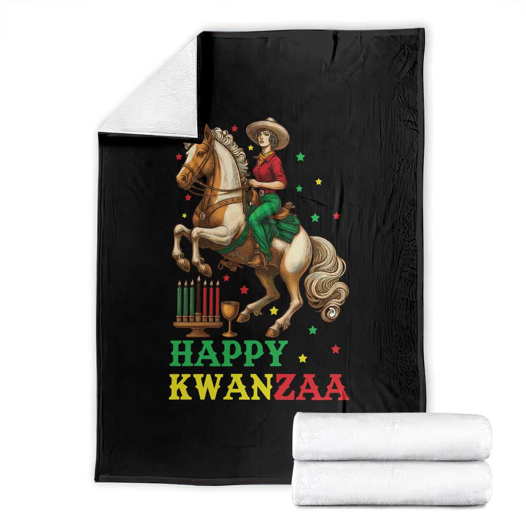Happy Kwanzaa Cowgirl Throw Blanket Funny African American Festival Gift TS12 Black Print Your Wear