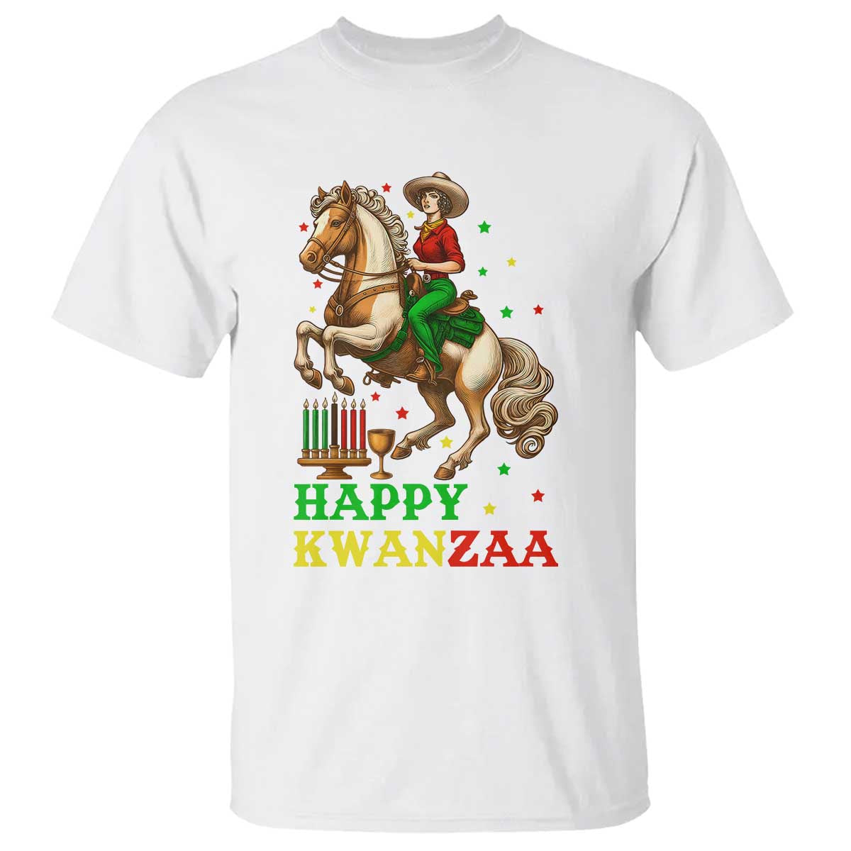 Happy Kwanzaa Cowgirl T Shirt Funny African American Festival Gift TS12 White Print Your Wear