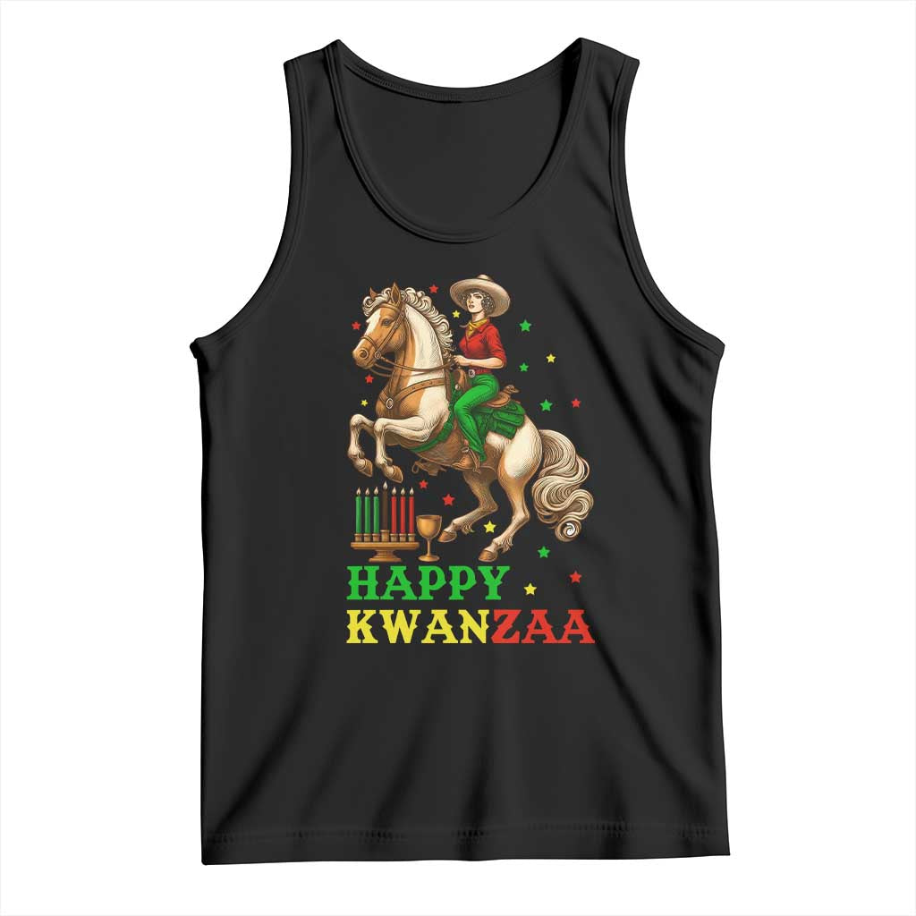 Happy Kwanzaa Cowgirl Tank Top Funny African American Festival Gift TS12 Black Print Your Wear