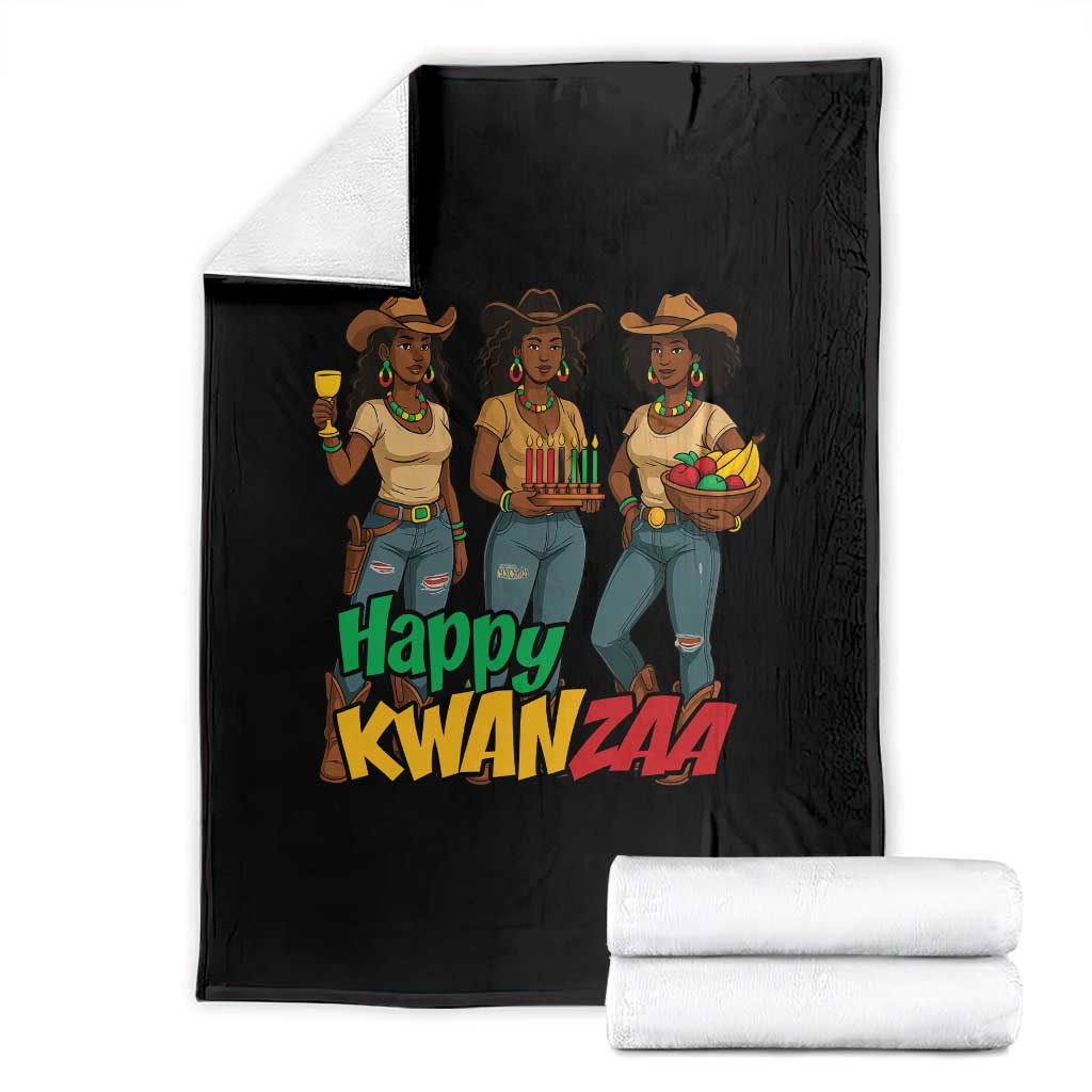 Happy Kwanzaa Cowgirl Throw Blanket Festival Of Lights African Heritage Gift TS12 Black Print Your Wear