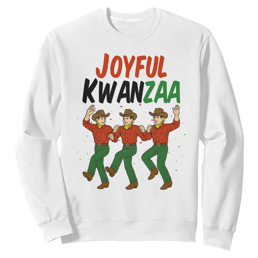 Joyful Kwanzaa Cowboy Sweatshirt Festival Of Lights African Heritage Gift TS12 White Print Your Wear