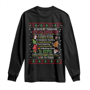 Christmas SPED Teacher Long Sleeve Shirt 12 Days Of Teaching Special Education