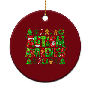 Autism Christmas Support Ceramic Ornament Spreading Acceptance Holiday Season