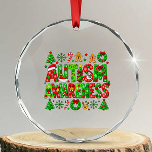 Autism Christmas Support Crystal Glass Ornament Spreading Acceptance Holiday Season
