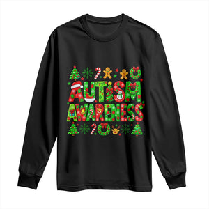 Autism Christmas Support Long Sleeve Shirt Spreading Acceptance Holiday Season