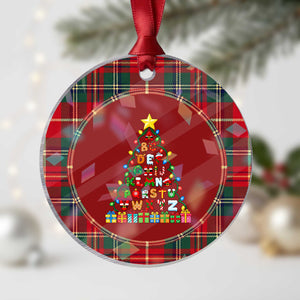 Funny Alphabet Christmas Tree Holographic Acrylic Ornament Kindergarten Teacher Holiday Gift