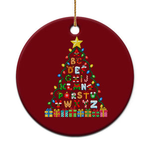 Funny Alphabet Christmas Tree Ceramic Ornament Kindergarten Teacher Holiday Gift