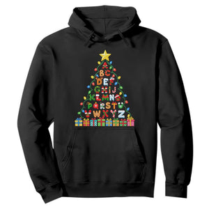 Funny Alphabet Christmas Tree Hoodie Kindergarten Teacher Holiday Gift