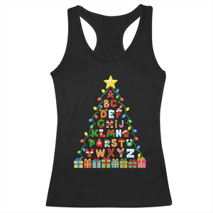 Funny Alphabet Christmas Tree Racerback Tank Top Kindergarten Teacher Holiday Gift