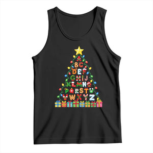 Funny Alphabet Christmas Tree Tank Top Kindergarten Teacher Holiday Gift