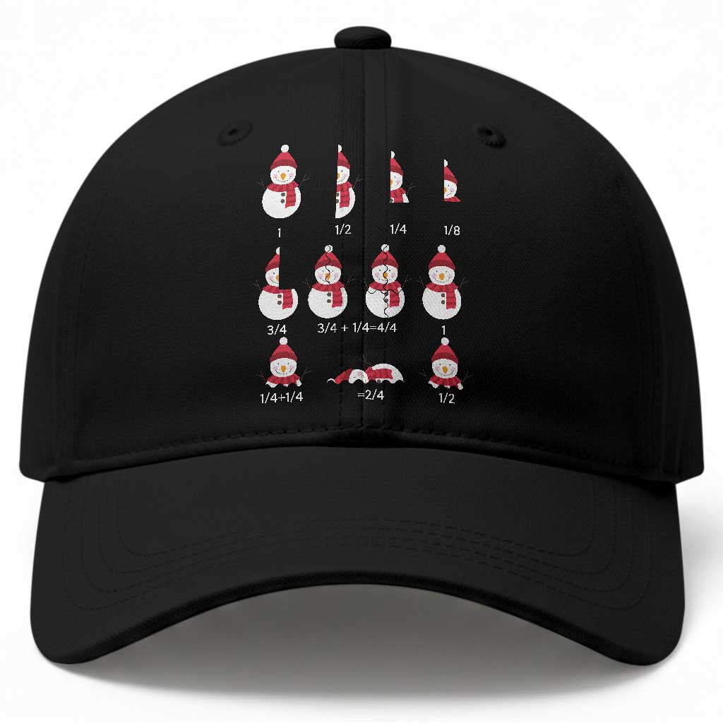 Christmas Math Teacher Baseball Cap Snowman Fractions Educational Equation Gift