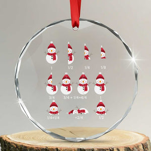 Christmas Math Teacher Crystal Glass Ornament Snowman Fractions Educational Equation Gift