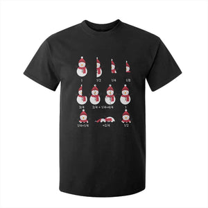 Christmas Math Teacher T Shirt For Kid Snowman Fractions Educational Equation Gift