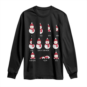 Christmas Math Teacher Long Sleeve Shirt Snowman Fractions Educational Equation Gift