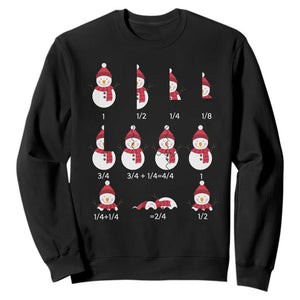 Christmas Math Teacher Sweatshirt Snowman Fractions Educational Equation Gift