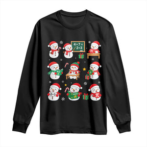 Snowman Christmas Math Teacher Long Sleeve Shirt Funny Educator Xmas Gift