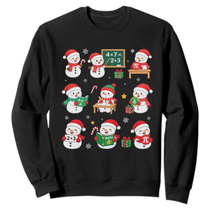 Snowman Christmas Math Teacher Sweatshirt Funny Educator Xmas Gift