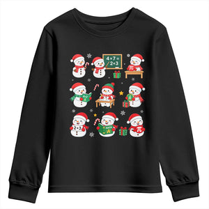 Snowman Christmas Math Teacher Youth Sweatshirt Funny Educator Xmas Gift