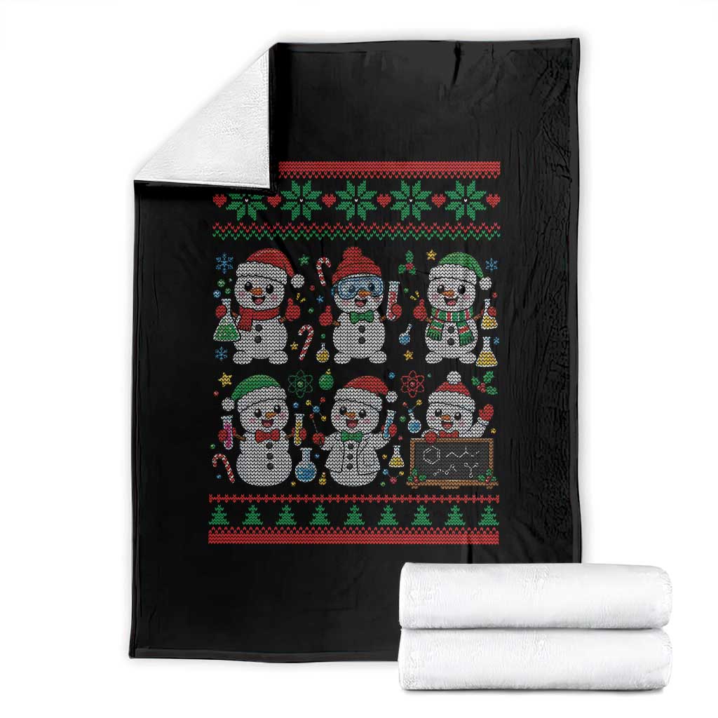 Chemistry Science Snowman Throw Blanket Laboratory Teacher Christmas Gift