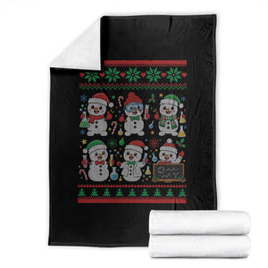 Chemistry Science Snowman Throw Blanket Laboratory Teacher Christmas Gift