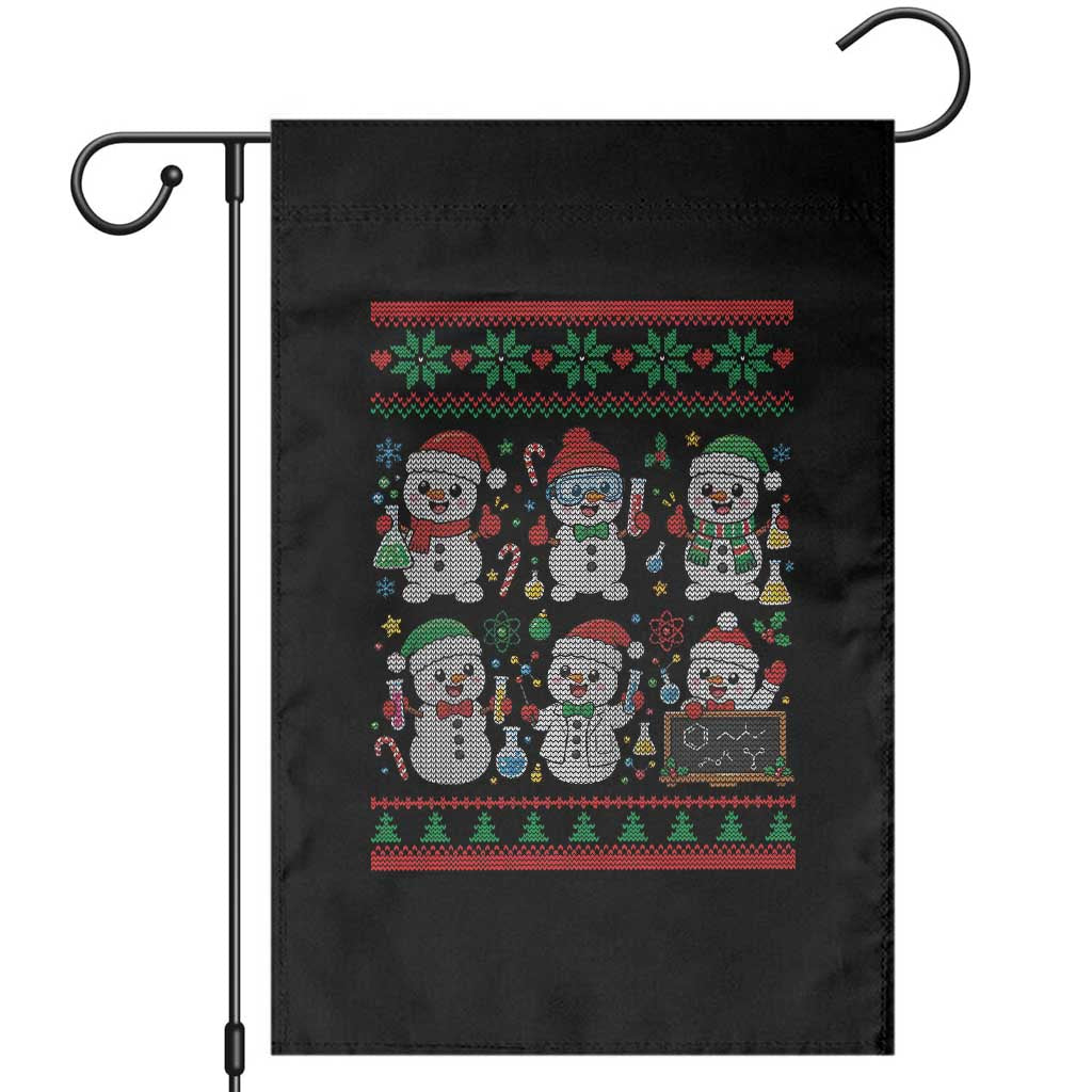 Chemistry Science Snowman Garden Flag Laboratory Teacher Christmas Gift