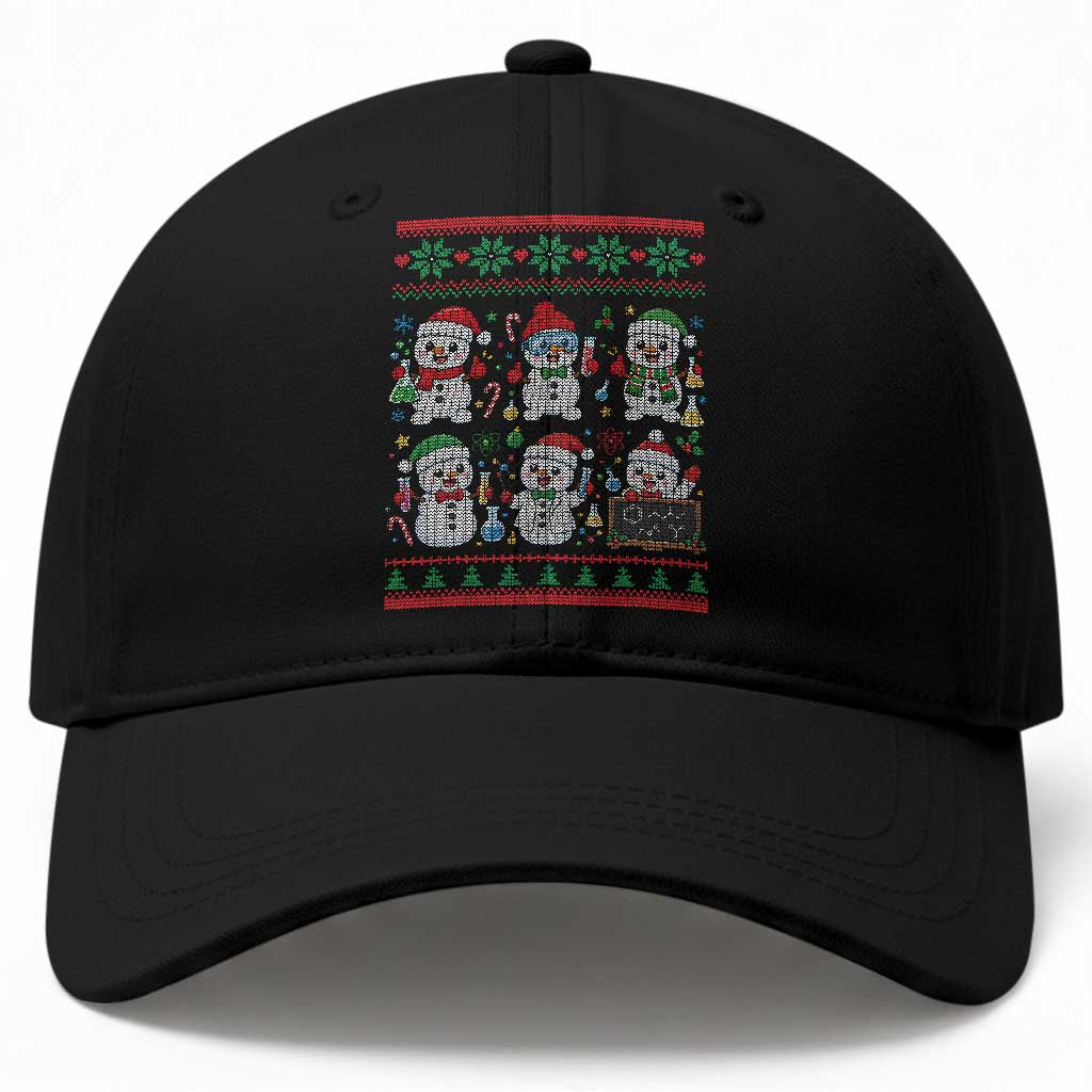 Chemistry Science Snowman Baseball Cap Laboratory Teacher Christmas Gift