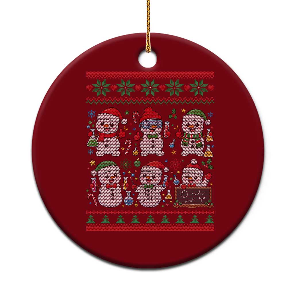 Chemistry Science Snowman Ceramic Ornament Laboratory Teacher Christmas Gift