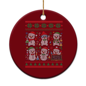 Chemistry Science Snowman Ceramic Ornament Laboratory Teacher Christmas Gift