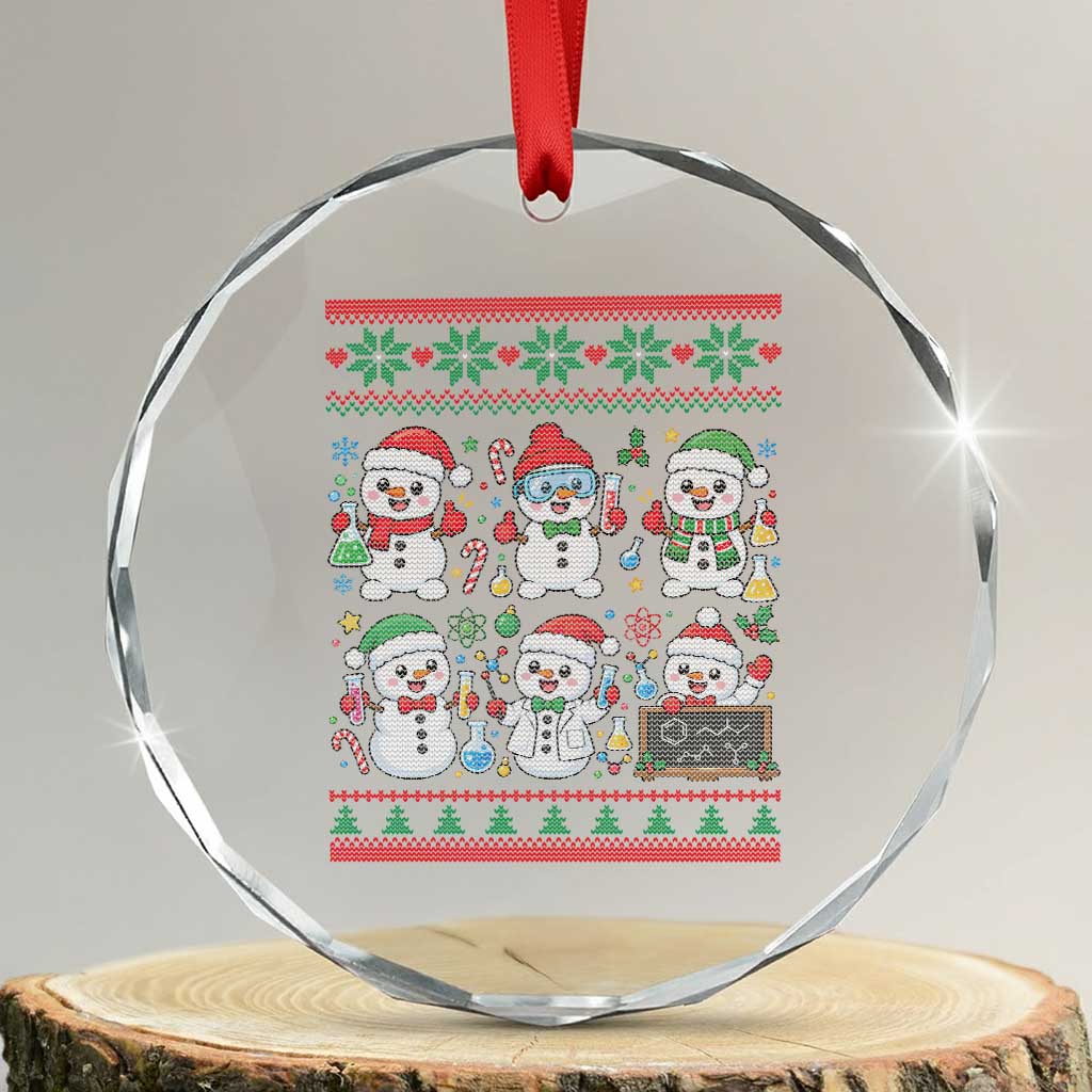 Chemistry Science Snowman Crystal Glass Ornament Laboratory Teacher Christmas Gift
