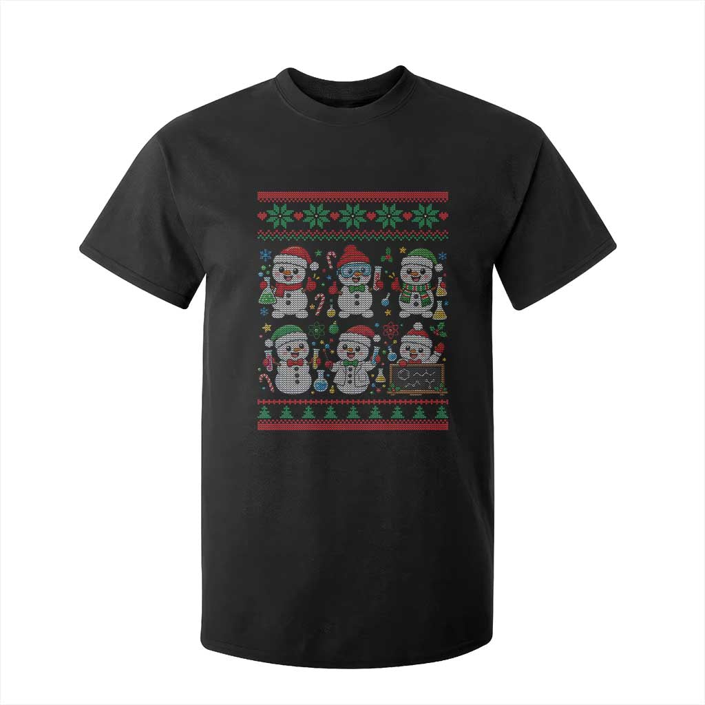 Chemistry Science Snowman T Shirt For Kid Laboratory Teacher Christmas Gift