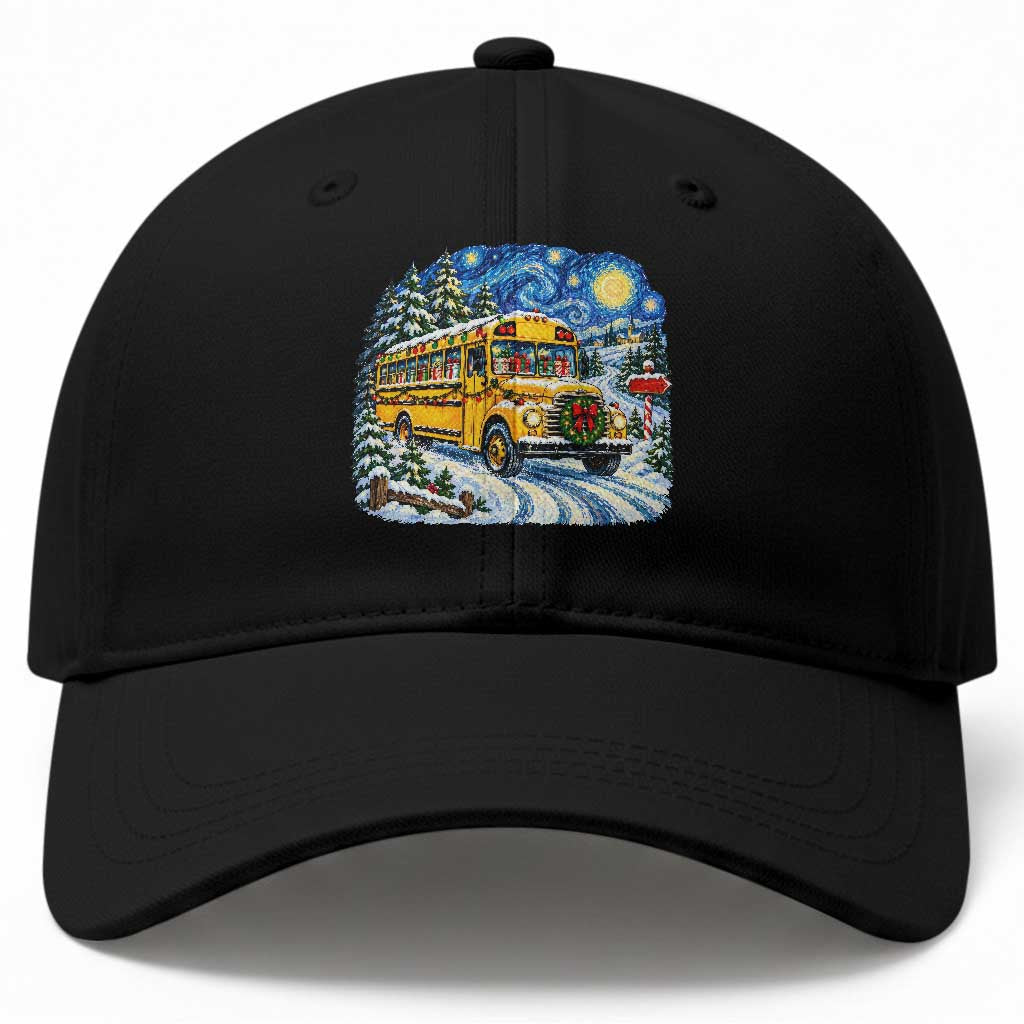 Starry Night Christmas School Bus Baseball Cap Bus Driver Gift