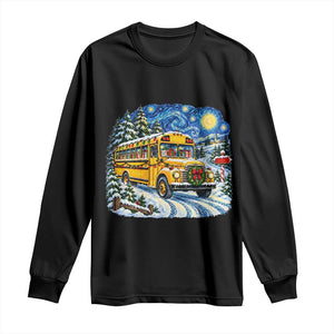 Starry Night Christmas School Bus Long Sleeve Shirt Bus Driver Gift
