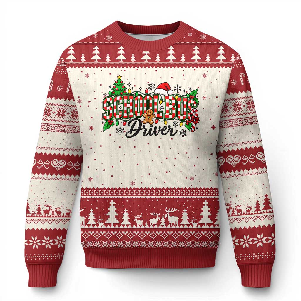 School Bus Driver Xmas Ugly Christmas Sweater Transportation Appreciation Gift