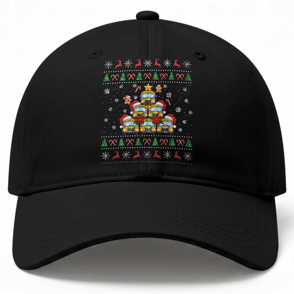 Funny Christmas Tree School Bus Driver Baseball Cap Holiday Transportation Gift