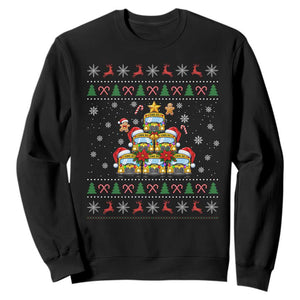 Funny Christmas Tree School Bus Driver Sweatshirt Holiday Transportation Gift