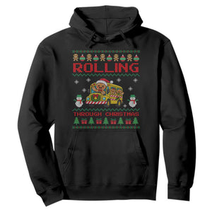Funny Gingerbread School Bus Driver Hoodie Rolling Through Christmas Gift