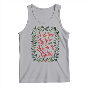 Holiday Lights And Human Rights Tank Top Christmas Activists Freedom Gift TS12 Athletic Heather Print Your Wear